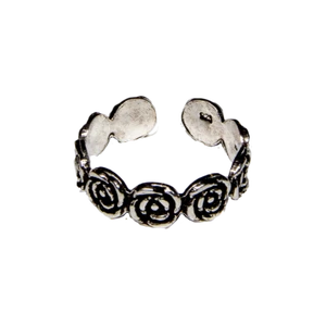 Zehenring .925 Silber Verstellbar Offener Fuß Strand Rose Ring Für Mädchen - Picture 1 of 1