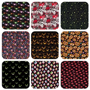 HALLOWEEN COTTON FABRIC Skeleton Pumpkin Spider Vampire Spooky Gothic Material - Picture 1 of 18