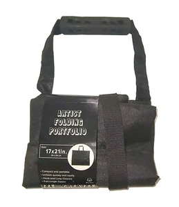 NEU Künstler Faltmappe groß schwarz Reißverschluss 17" x 21" kompakt & tragbar  - Bild 1 von 6