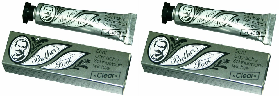 2er Pack | Brother's Love Bartwichse 2 x 10ml Schnurrbartwichse - Klar | clear