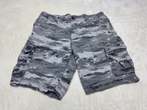Mossimo Shorts Mens 40 Gray Cargo Pockets Camo Khaki Camouflage Big Vintage - Picture 1 of 17