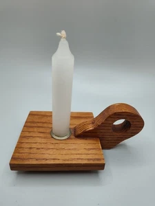 Candelabro cónico de madera tallado a mano rústico palo de cámara 5"H x 5"L x 3"W - Imagen 1 de 13