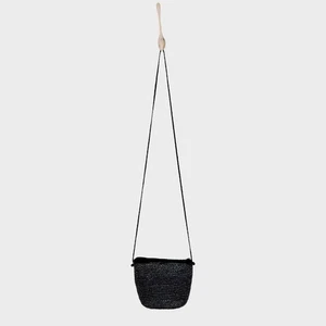 Mini Bolso Bandolera Negro Tejido Pacific Connections De Colección Cartera Cremallera Superior Pequeño - Imagen 1 de 11