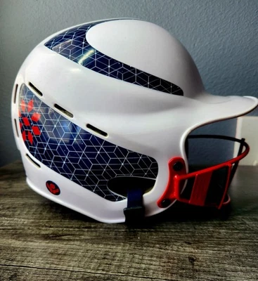Rip-it Vision Classic Youth Softball Helmet - 2.0 S/M White, Navy, Red Baseball - Image 1 of 4