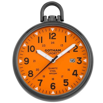 Gotham Men's Gunmetal Stainless Steel Analog Quartz Date Pocket Watch - Image 1 of 4