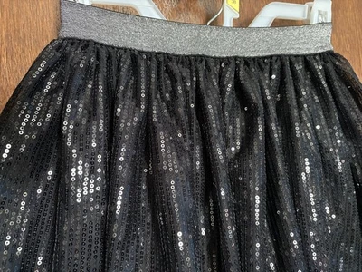 Girls Size 7-8 Barbie Black and Silver Sequin Skirt - Image 1 of 4
