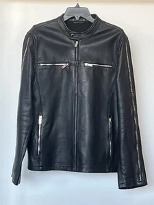 Karl Lagerfeld Leather Jacket Men Size M - Picture 1 of 3
