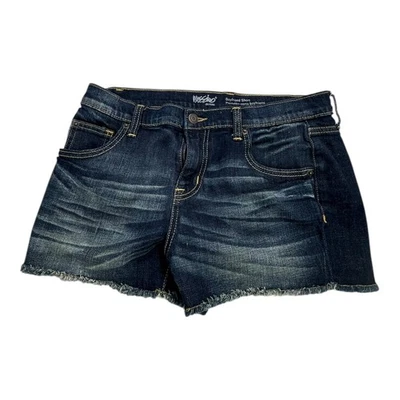 Pantalones Cortos Mossimo Denim Boyfriend Lavado Oscuro Dobladillo Deshilachado Para Mujer Talla 6 28 Foto 1 de 4