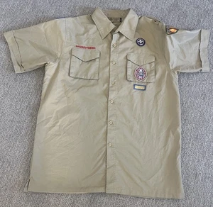 BoyScout Official Shirt Short Sleeve Cotton Blend Adult M SewnPatches Excellent - Picture 1 of 7