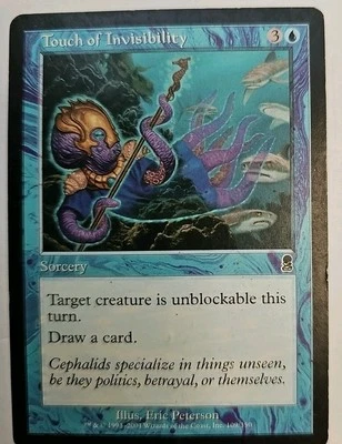 MTG Magic The Gathering Card Touch of Invisibility Sorcery Blue Odyssey  - Image 1 of 2