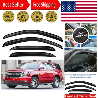 Easy Install Rain Guards for Chevy Tahoe 2007-2014 | GMC Yukon | No Drilling Foto 1 de 4