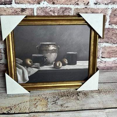 12" x 10" MOODY STILL LIFE Framed WALL ART Canvas Threshold STUDIO MCGEE Gold - Image 1 of 4