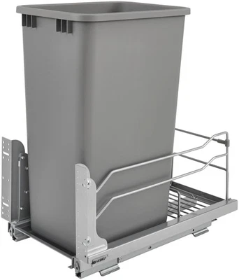 Rev-A-Shelf 53WC-1550SCDM-1 现代 11 英寸 W 50 夸脱拉出垃圾桶 - 银色 — 第 1/4 张图片