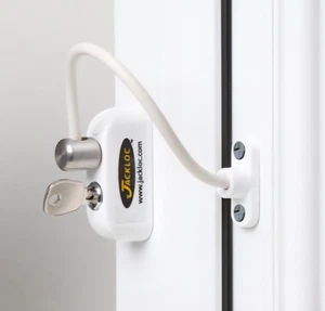 Jackloc Pro-5 Key Locking Window Restrictor White JACKW NEW - Picture 1 of 2