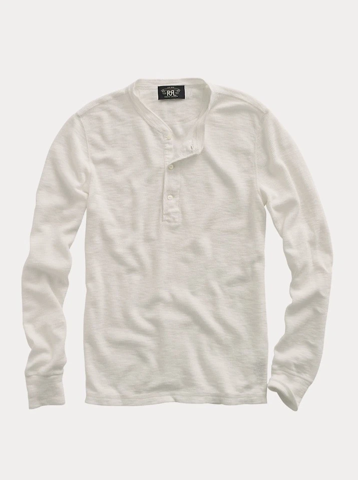 Double RL Ralph Lauren Men's Thermal Waffle Knit Henley Shirt Small w/ Gift Box - Image 1 of 4