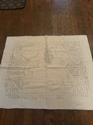 Woolley Fox Rug Hooking Pattern- Magdalena’s Dog And Crows- 24” X 31” - Image 1 of 2