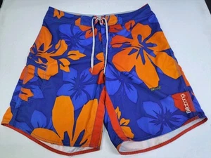 Billabong Men's Board Shorts Blue/Orange Floral Side Pocket Zip Size 38/11 #7228 - Picture 1 of 8