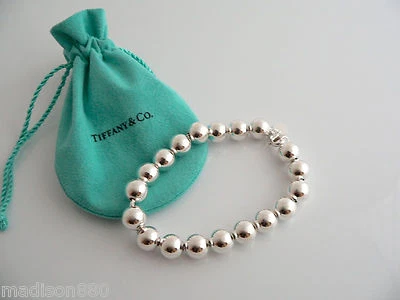 Brazalete pulsera Tiffany & Co bola plata cuentas 8 pulgadas más largo bolsa de regalo Foto 1 de 4