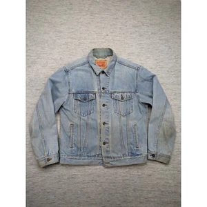 Levi's Denim Trucker Jacket Classic Fit Light Wash Jean Jacket Size L FLAW - Picture 1 of 12