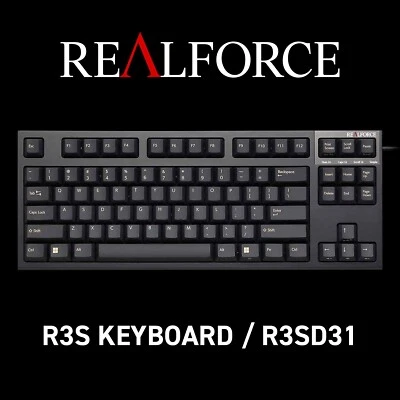 Topre REALFORCE R3S Keyboard R3SD31 USB US ANSI 45g Black - Image 1 of 4