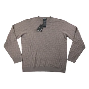 Giorgio Armani Sweater Men 54 Wool Jacquard New Crewneck Pullover Jumper L/XL - Picture 1 of 20