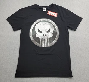 Camicia Marvel Punisher uomo piccola nera bianca teschio stampa grafica fumetti t-shirt - Foto 1 di 8