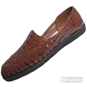 Nordstrom sandali intrecciati intrecciati a mano pelle marrone scarpa uomo taglia 12 ottimi - Foto 1 di 12