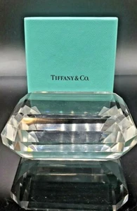 Tiffany & Co Vintage facettierter Smaragdschliff Kristall Briefbeschwerer super Zustand - Bild 1 von 7