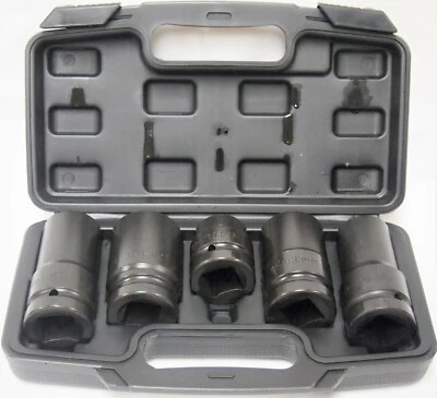 5 PC 1" Dr. 深冲击插座 6-PT 1-1/4" 1-1/8" 1-1/2" 13/16" 33 毫米 — 第 1/4 张图片