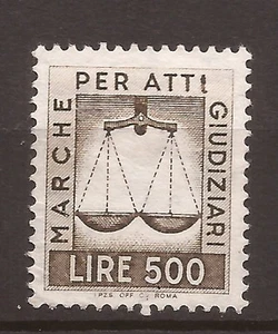 REPUBBLICA MARCA DA BOLLO PER ATTI GIUDIZIARI DA L. 500 MNH** FIL STELLE - Picture 1 of 1