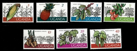 Uganda 1979 - UGANDAN CROPS LIBERATED OVERPRINT - Set of 7 Scott #234-40 - MNH Cover