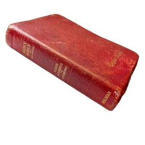 Vintage Holman KJV Verse Reference Bible Calfskin Leather Red Letter Compact - Imagen 1 de 19