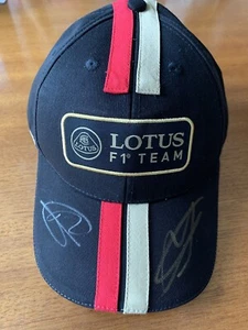 TEAM ISSUED Lotus Renault F1 Hat Cap R. Grosjean #8 P. Maldonado #13 SIGNED NEW - Picture 1 of 9