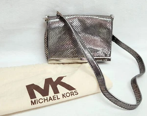 Stunning Michael Kors Silvery Snaky Slinky Satiny Evening Shoulder Bag - Picture 1 of 9