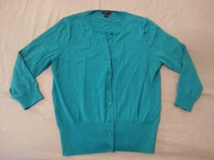 Womens Ann Taylor Cardigan Jacket Sweater M Medium Green - Picture 1 of 4