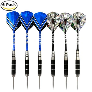 2 Sets Steel Tip Darts Barrel Aluminum Shafts Professional Dart Set - 6PCS Total - Picture 1 of 10