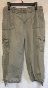 St. John’s Bay Green Cargo Capri Pants With Drawstring Leg Opening Women’s 12 - Picture 1 of 5