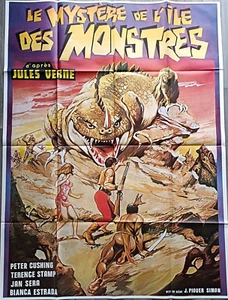 LE MYSTÈRE DE L'ÎLE AUX MONSTRES/AFFICHE ORIGINALE 120X160 CM/1981/CUSHING/STAMP - Picture 1 of 1