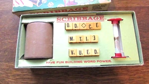 JUEGO DE JUGUETE DE COLECCIÓN SCRIBBAGE VARIACIÓN DE SCRABBLE SIN TABLERO LOWE CO 1963 - Imagen 1 de 3