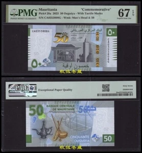 Mauritania 50 Ouguiya 2023, Hybrid, Commemorative, PMG67 - Picture 1 of 1