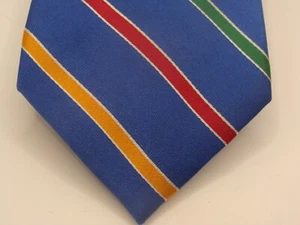 Corbatas para ti ~ Corbata 100 % seda para hombre ~ real ~ rojo ~ naranja ~ verde ~ rayas ~ en muy buena condición ~ - Imagen 1 de 4