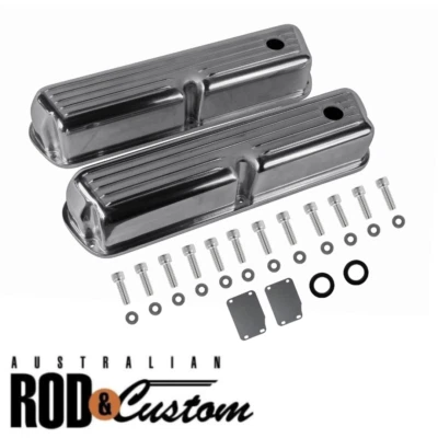 Cubiertas de válvula basculante altas pulidas Ford Windsor 289 302 351 5L Falcon Fairmont Foto 1 de 2