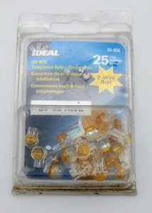 IDEAL UY IDC 2-Draht Gelb Stoßspleiß Jellybean Steckverbinder 25er Pack 26-22 AWG - Bild 1 von 2