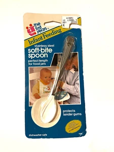 New VINTAGE 1990 The First Years Stainless Steel Soft Bite Baby Spoon - Picture 1 of 5