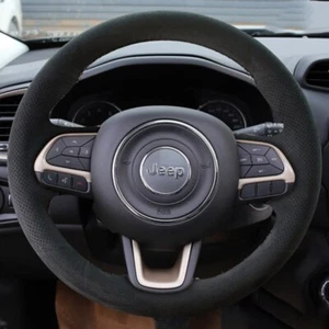 Cubierta personalizada para volante de automóvil gamuza suave para Jeep Compass 2017 Renegade 2018 - Imagen 1 de 6