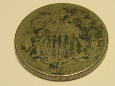 1874 Shield Nickel BETTER DATE Cover