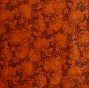 Pumpkin Fabric by Fabric Traditions Gold Glitter Cotton 42 X 70 Inches - Picture 1 of 3