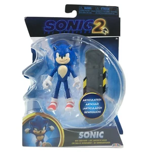 Sonic 2 Sonic The Hedgehog Articulated Figure With Snow Rider 4" Jakks Pacific - Picture 1 of 7