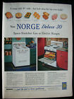 VTG 1954 Orig Magazine Ad NORGE Kitchen Gas or Electric Ranges Deluxe 30