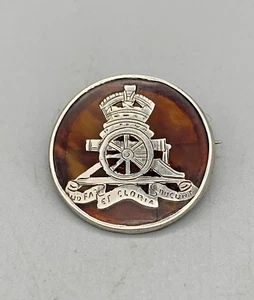 Royal Canadian Artillery Sweetheart Brooch, Silver And Tortoise Shell, 1917 WWI - Picture 1 of 5